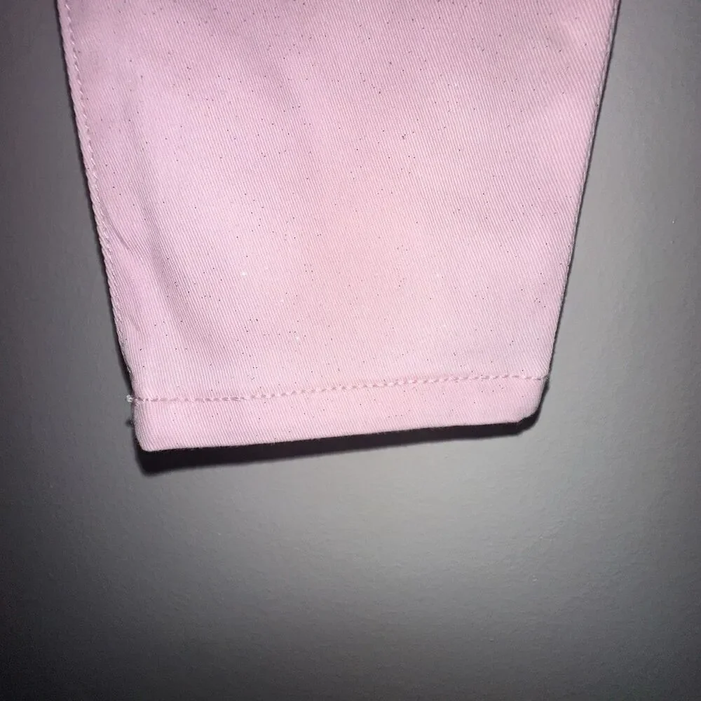 NWT Children's Place Girls Pink Sparkles Skinny Jeans Pants 6 Cotton